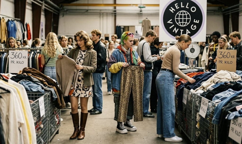 personer der shopper efter 60'er kjoler hos hello vintage