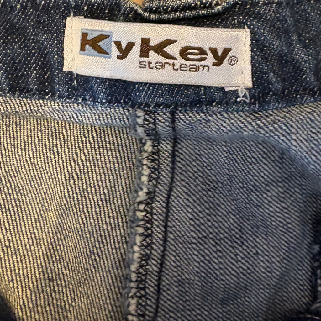 Vintage Y2K KyKey Starteam Denim Cargo Shorts – Str. S/M- Tilstand Rå Diamant