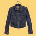2000' erne, Y2K , Sjælden Vintage Levi's "For Girls" Denimjakke med Lynlås – Str. S