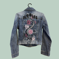 2000' erne, Vintage IL’DOLCE Embroidered “Tattoo Style” Denim Jacket-Tilstand-Rå Diamant