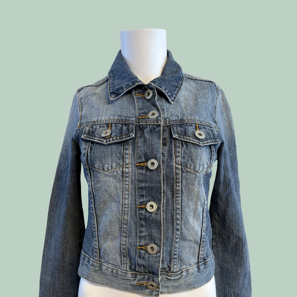 2000' erne, Vintage IL’DOLCE Embroidered “Tattoo Style” Denim Jacket-Tilstand-Rå Diamant
