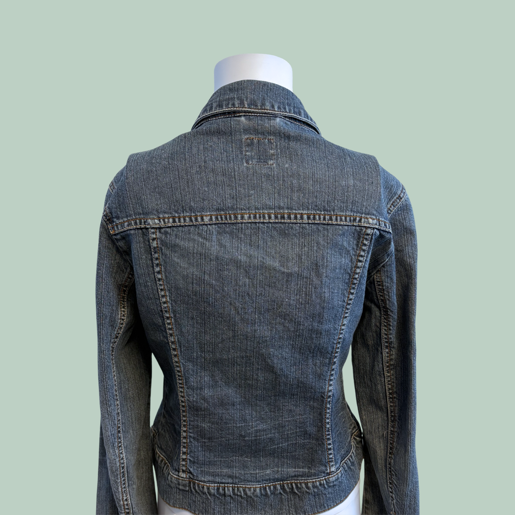 2000' erne Klassisk Y2K Esprit Blå Denimjakke – Str. S