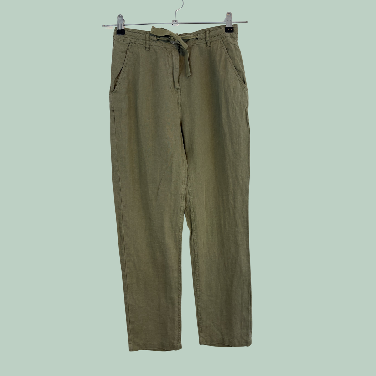 Promod Khaki Utility-Bukser m. Bindebælte (Str. EUR 34 / XS)- Tilstand Vintage Rå Diamant