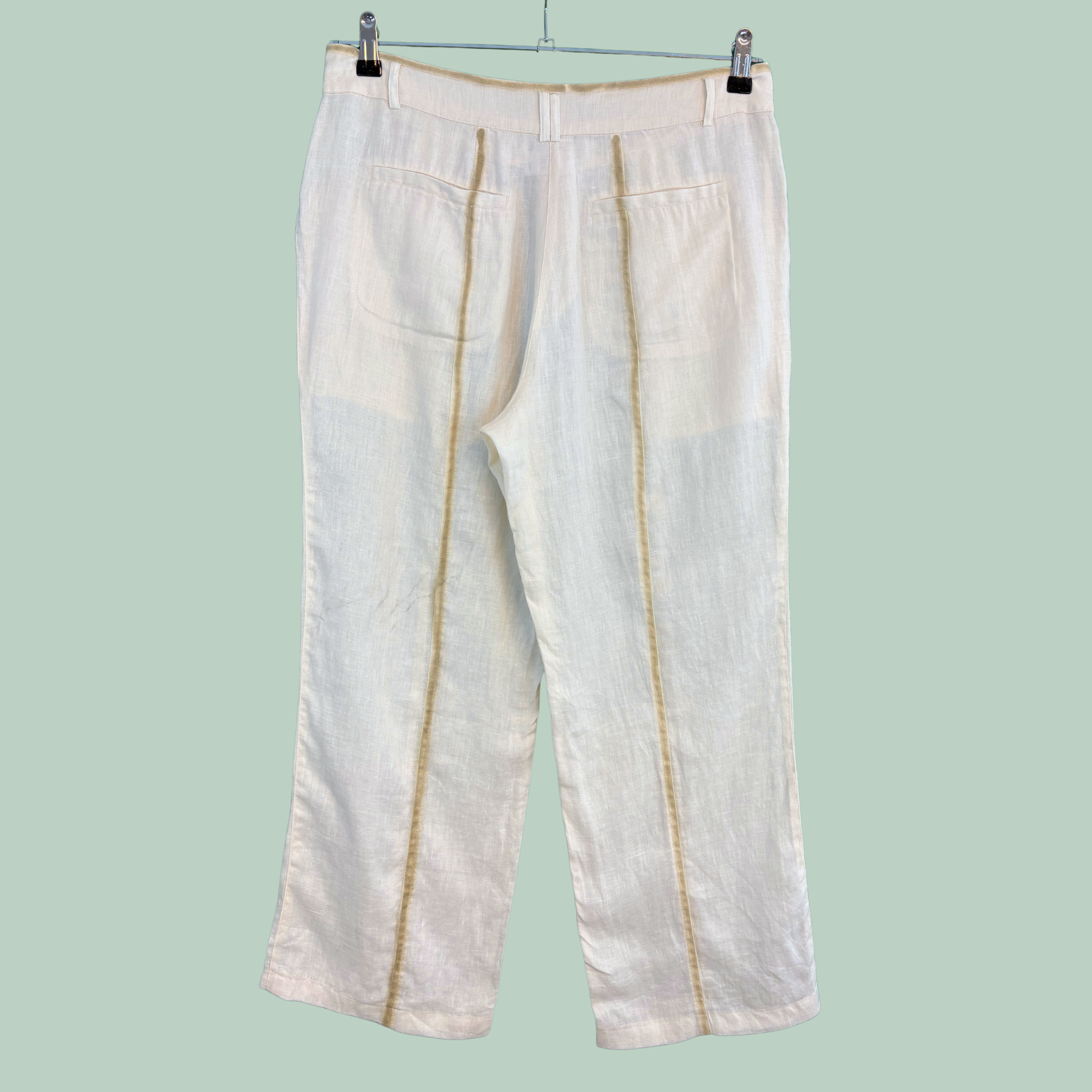 2010'erne Vintage Carlo Colucci Woman Hørviskose/Hørbukser – Str. 40- tilstand Hello Vintage Rå Diamant