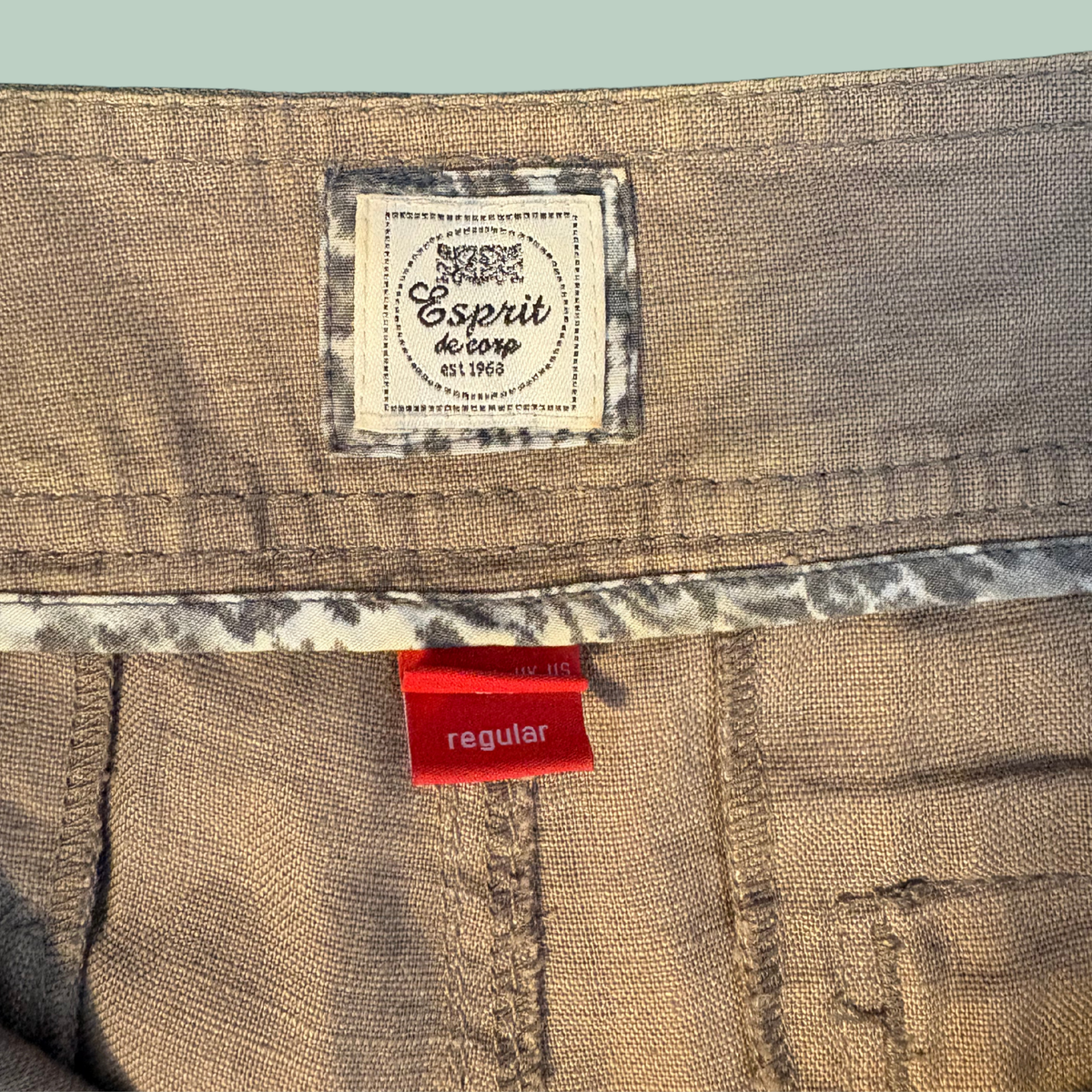 2010’erne, Esprit de Corp. Varm brun,Vintage Utility Hørbukser (Str. EU 40)- Tilstand Vintage Rå Diamant