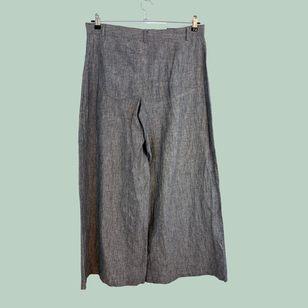 2000'erne ASIACO Vintage Melerede Hør-Bukser (Str. EU 42)- Tilstand Vintage Rå Diamant