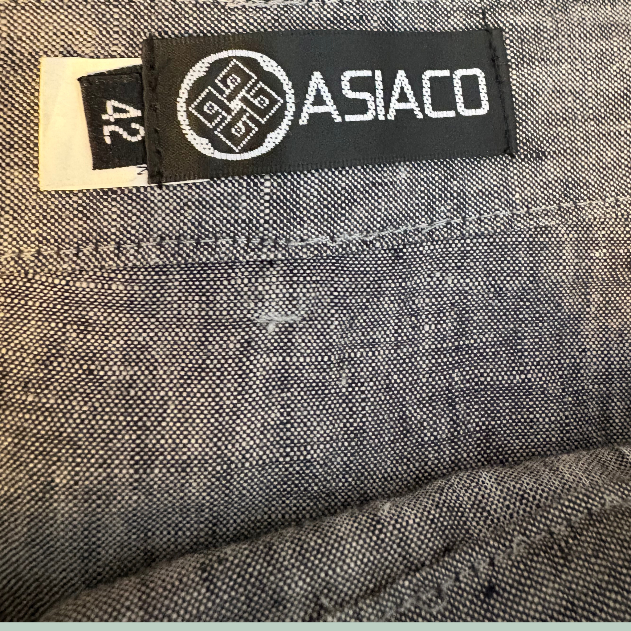 2000'erne ASIACO Vintage Melerede Hør-Bukser (Str. EU 42)- Tilstand Vintage Rå Diamant