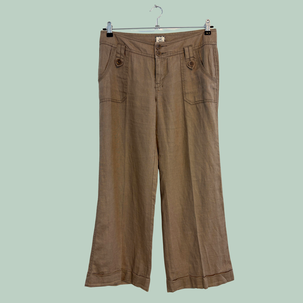 2010’erne, Esprit de Corp. Varm brun,Vintage Utility Hørbukser (Str. EU 40)- Tilstand Vintage Rå Diamant