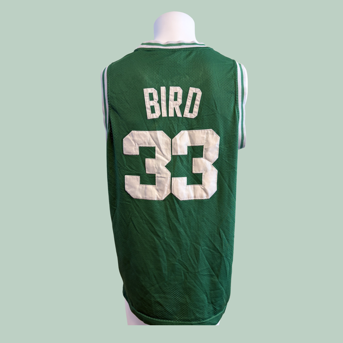 1985-1986 Officiel NBA Boston Celtics Larry Bird Retro Jersey fra Adidas, Hello Vintage Rå Diamant