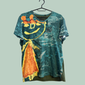 Desigual Vintage Art-Print T-Shirt m. Broderede Detaljer (Str. M )