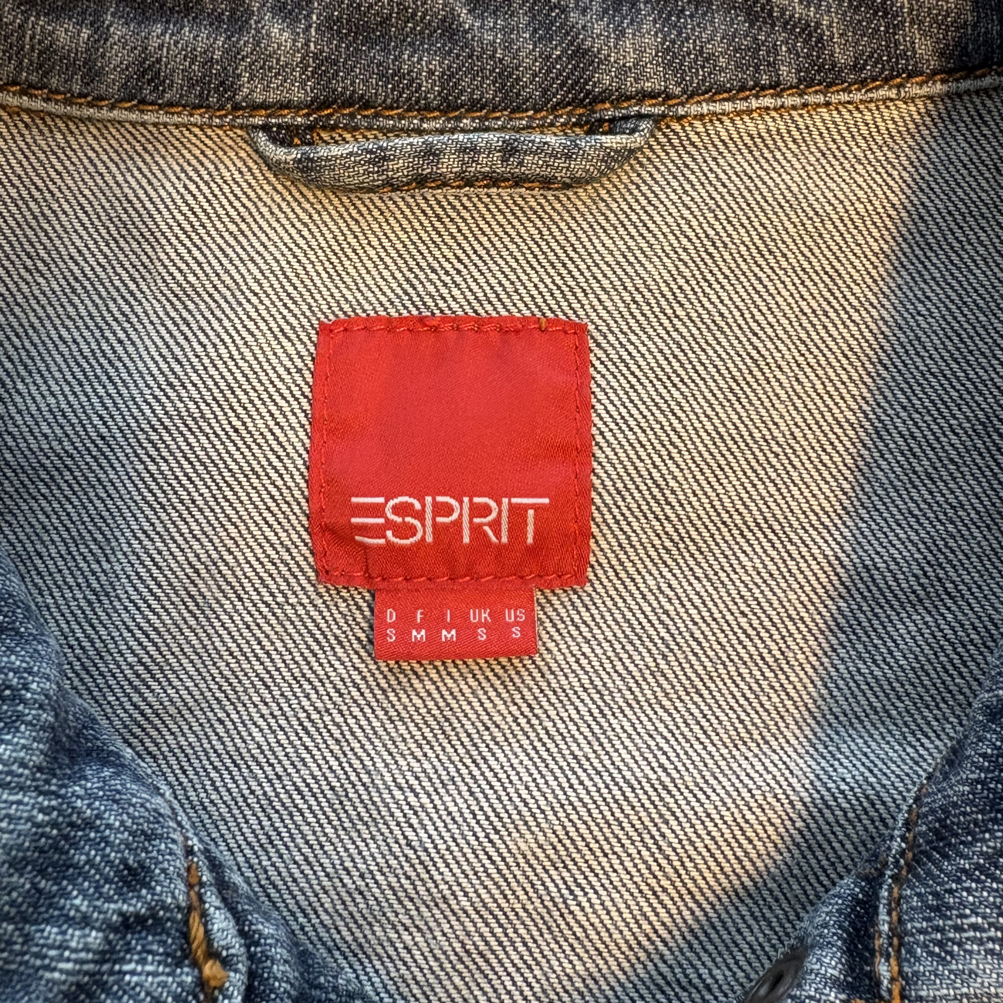 2000' erne Klassisk Y2K Esprit Blå Denimjakke – Str. S