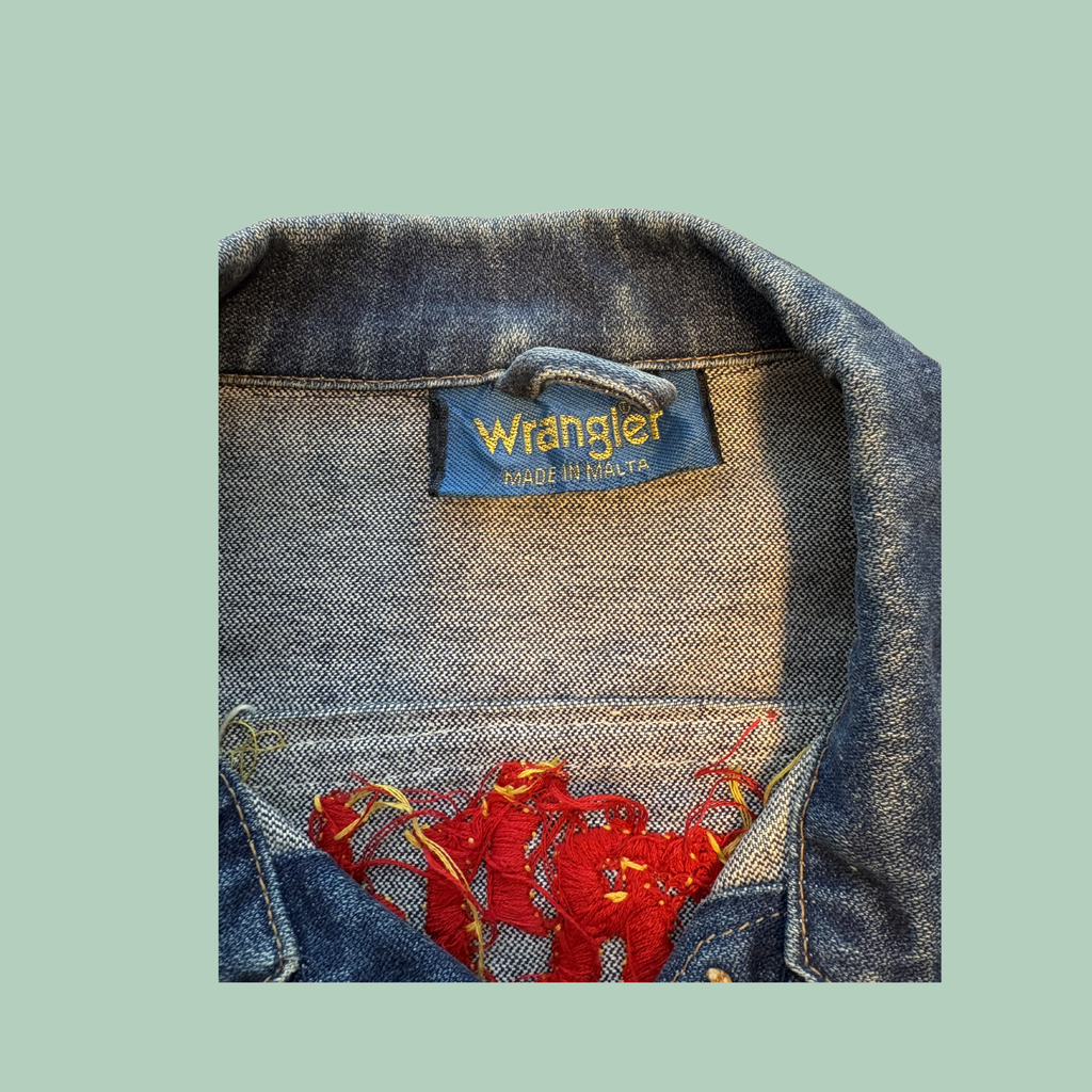 1980-1990s Blå Denim Vintage Jakke (Tilstand- Vintage Rå Diamant)