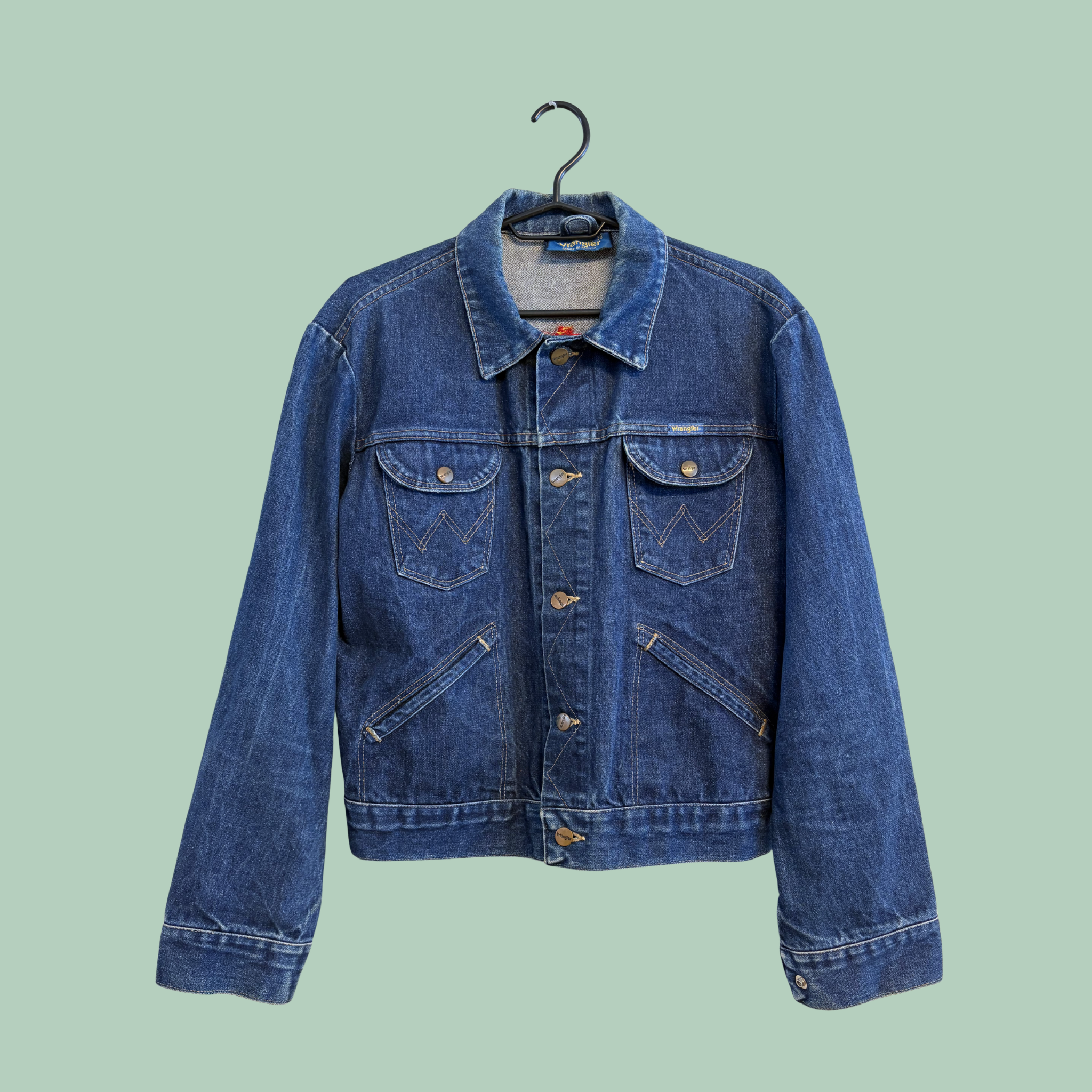1980-1990s Blå Denim Vintage Jakke (Tilstand- Vintage Rå Diamant)